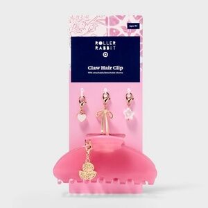 Roller Rabbit x Target Pink Claw Hair Clip with Gold Charms